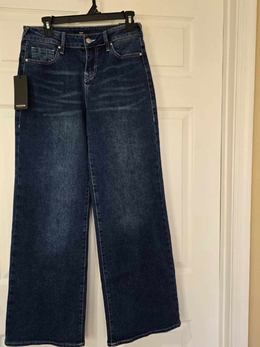 True Religion Wmns Bobbi Mid Rise Baggy Jeans Med Blaze Wash MSRP $164 Sz 26 NWT - Picture 2 of 10